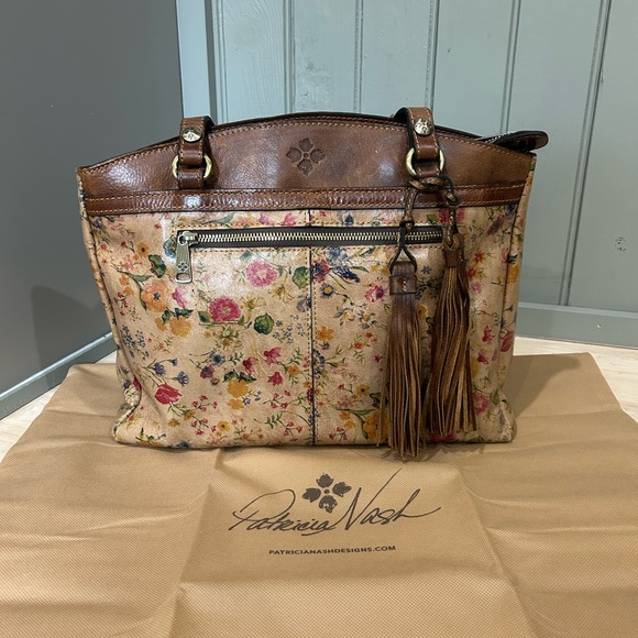 Patricia Nash Floral Shoulder Bag - Brown and Cream - Picture 3 of 10